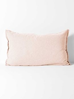 Chambray Fringe Standard Pillowcase in Shell Pink