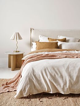 Chambray Mini Stripe Quilt Cover in Natural