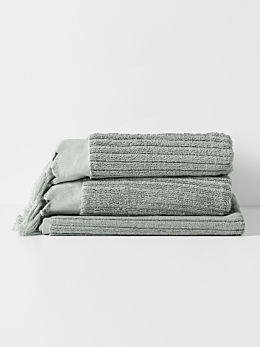 Paros Rib mini Bath Towel Set in Sage