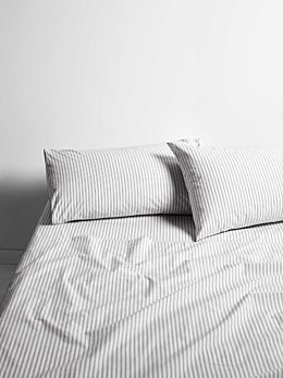 Ticking Stripe Sheet Set in Dove