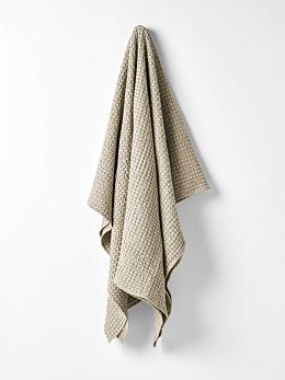 Stonewash Waffle Throw in Feather