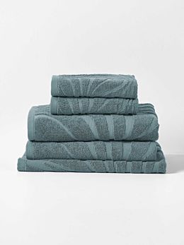 Wave Australian Cotton Bath Towel Set in Pacific Blue