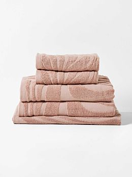 Wave Australian Cotton Bath Towel Set in Shell