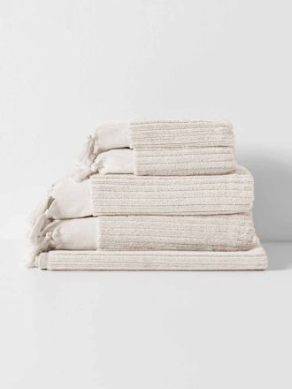 Paros Rib Bath Towel Set in Sand