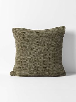 Basket Weave Cushion - Khaki