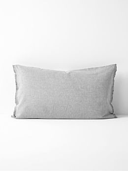 Chambray Fringe Standard Pillowcase - Dove