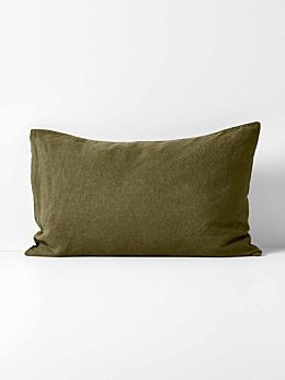 Emile Linen Standard Pillowcase - Bronzed Olive